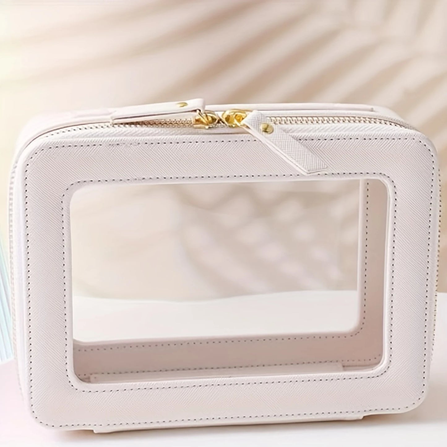 Large Clear View Toiletry Bag - Spacious Makeup and Cosmetic  with Crystal-Clear Window, Ultimate Travel Organizer for Accessori
