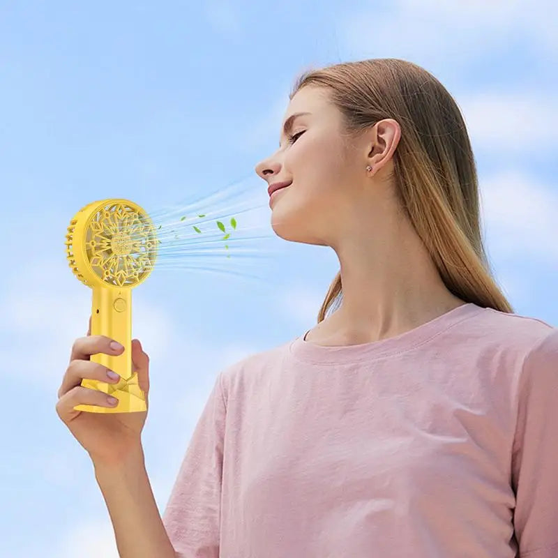Handheld Mini Fan USB Rechargeable Small Pocket Fan USB Rechargeable Portable Hand Fan Personal Desk Fan Powerful Eyelash Fan