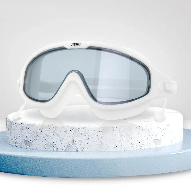 Adult male and female professional swimming goggles with nose clip earplugs plating waterproof anti-fog myopia goggles
