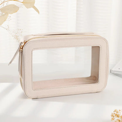 New bag for business trips waterproof storage Large capacity portable double-layer transparent makeup bag