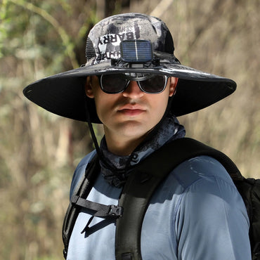 Outdoor Wide Brim Sun Hat With Solar Fan Wide Brim Solar Fan Outdoor Fishing Hat Solar Usb Charging Solar Powered Fan Hat Sport