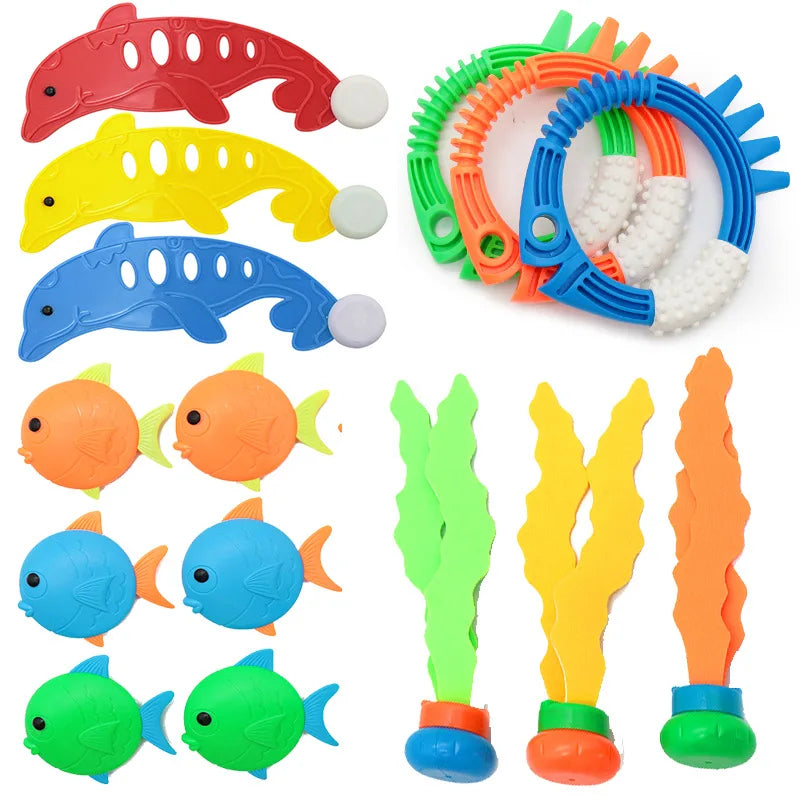 Diving Toys Set Swimming Pool Toys for Kids Diving Sticks Diving Rings Pirate Treasures Fish Toys Octopus Water Swim Bath Toys