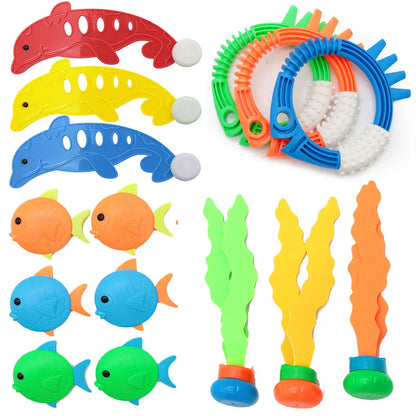 Diving Toys Set Swimming Pool Toys for Kids Diving Sticks Diving Rings Pirate Treasures Fish Toys Octopus Water Swim Bath Toys