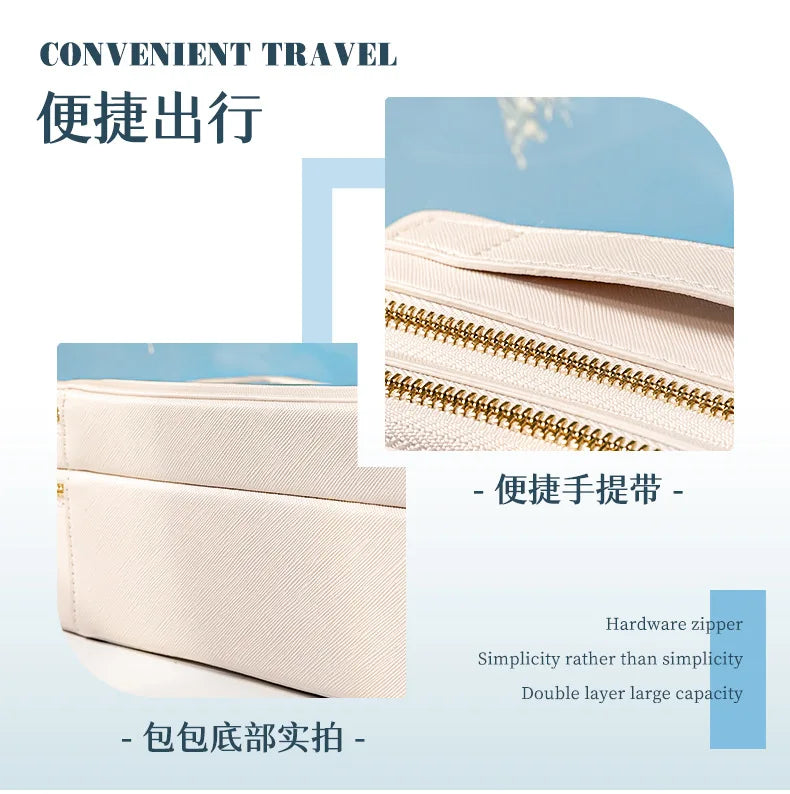 New bag for business trips waterproof storage Large capacity portable double-layer transparent makeup bag