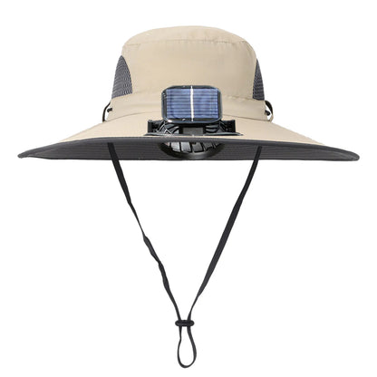 Outdoor Wide Brim Sun Hat With Solar Fan Wide Brim Solar Fan Outdoor Fishing Hat Solar Usb Charging Solar Powered Fan Hat Sport