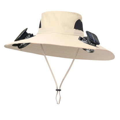 Solar Fan Hat For Men Summer Outdoor Working Fishing Sunshade Fisherman Hat Mens Solar Usb Charging Powered Visors Wide Brim Hat