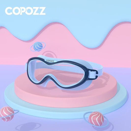 Kids Swim Goggles Anti Fog Waterproof Children Teenagers Big Frame Swimming Eyewear Boy Girl One-piece Swim Glasses