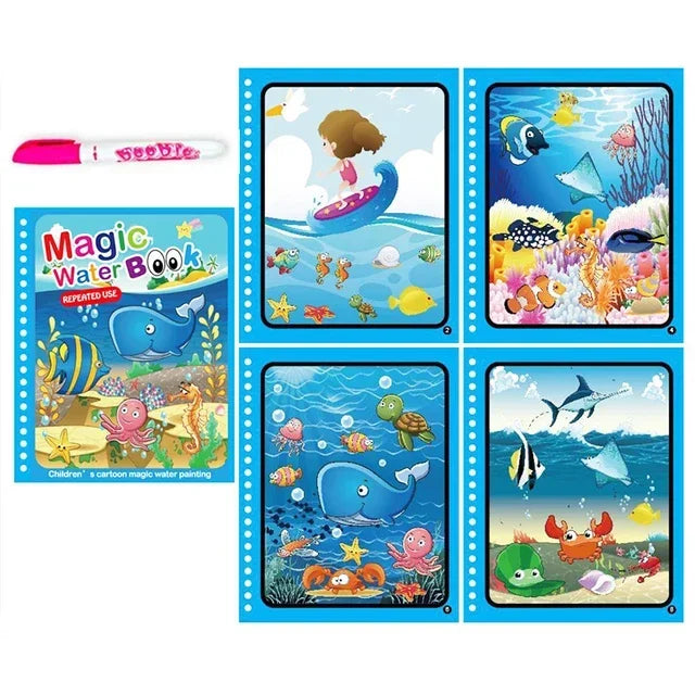 Drawing Coloring Books for Kids Magic Water Book with Pen 2 To 4 Years Old Children Learning  Education Toy Baby Montessori Toys