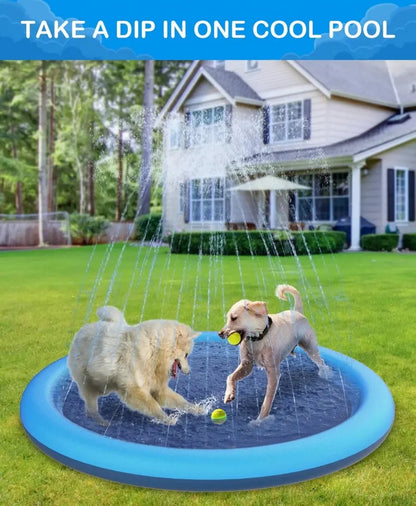Thickened & Durable Anti - Slip Splash Pad For Large Dogs - Outdoor Summer Sprinkler Toy & Water Play Mat For Backyard Fun