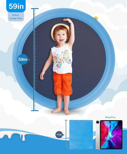 Thickened & Durable Anti - Slip Splash Pad For Large Dogs - Outdoor Summer Sprinkler Toy & Water Play Mat For Backyard Fun