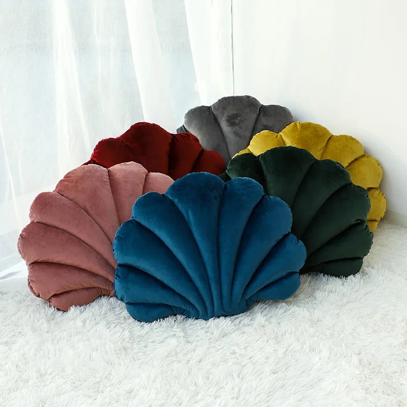 Dutch Velvet Shell Cushion Light Luxury INS Solid Color Pillow for Home Sofa with Skin-friendly and Waist-supporting Design