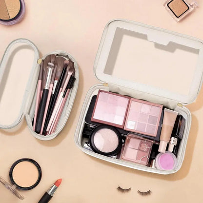 2 Pcs Clear Cosmetic Bag Zipper Waterproof Makeup Bag Lipstick Eyebrown Pencil Makeup Brush Organizer Travel Toiletry Bag