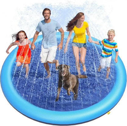 Thickened & Durable Anti - Slip Splash Pad For Large Dogs - Outdoor Summer Sprinkler Toy & Water Play Mat For Backyard Fun