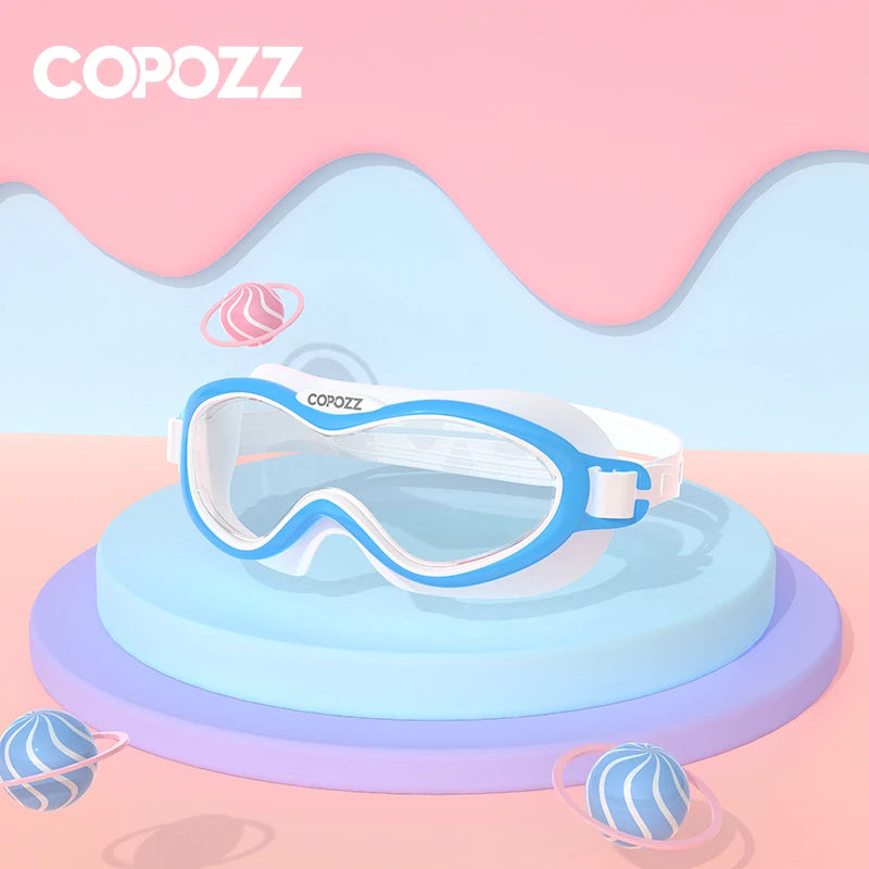 Kids Swim Goggles Anti Fog Waterproof Children Teenagers Big Frame Swimming Eyewear Boy Girl One-piece Swim Glasses