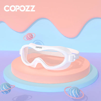 Kids Swim Goggles Anti Fog Waterproof Children Teenagers Big Frame Swimming Eyewear Boy Girl One-piece Swim Glasses