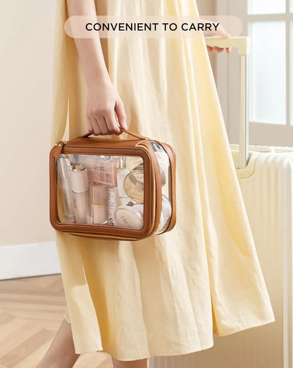 New bag for business trips waterproof storage Large capacity portable double-layer transparent makeup bag