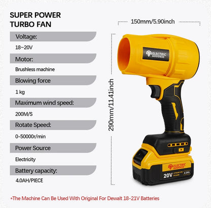 For Dewalt 20v Battery Brushless Turbo Blower Air Gun Cordless Blower Battery Set Dust Blowing Tool Clean Computer Clean Car