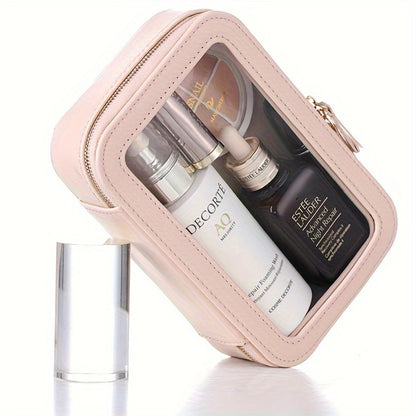Large Clear View Toiletry Bag - Spacious Makeup and Cosmetic  with Crystal-Clear Window, Ultimate Travel Organizer for Accessori