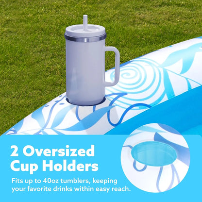 Inflatable Tanning Pool Lounger Float, 70"" X 50"" Pool Floats Adult With Pillow,Oval Suntan Tub Raft Floatie,Sunbathing Bed