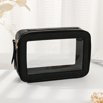 New bag for business trips waterproof storage Large capacity portable double-layer transparent makeup bag