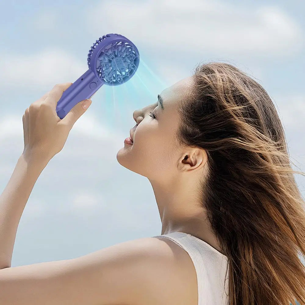 Handheld Mini Fan USB Rechargeable Small Pocket Fan USB Rechargeable Portable Hand Fan Personal Desk Fan Powerful Eyelash Fan