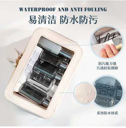 New bag for business trips waterproof storage Large capacity portable double-layer transparent makeup bag