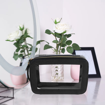 Travel Makeup Bag Clear Storage Pouch Reinforced Seams Leak Proof PVC Transparent Zipper Toiletries Organizer For Women