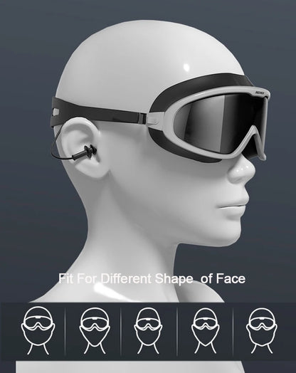 Adult male and female professional swimming goggles with nose clip earplugs plating waterproof anti-fog myopia goggles