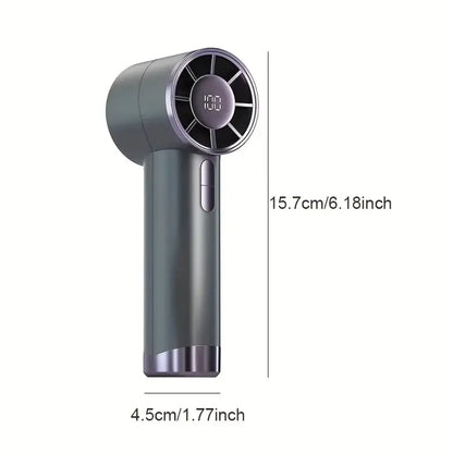 Quiet 5-Speed Handheld Fan - Compact USB Rechargeable Mini Fan with Digital Display, Lanyard - Perfect for Outdoor,  Use & Gifts