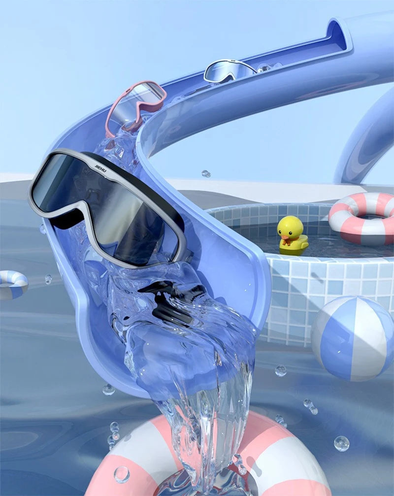 Adult male and female professional swimming goggles with nose clip earplugs plating waterproof anti-fog myopia goggles