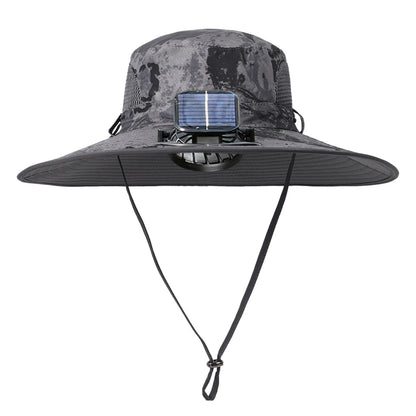 Outdoor Wide Brim Sun Hat With Solar Fan Wide Brim Solar Fan Outdoor Fishing Hat Solar Usb Charging Solar Powered Fan Hat Sport